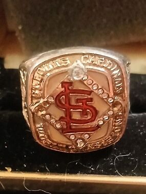 St. Louis Cardinals Red and Gold Men's Ring Size 10